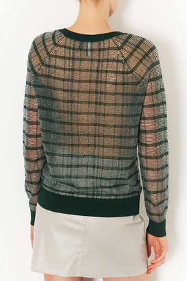 Topshop Knitted Sheer Check Jumper