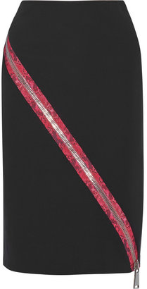 Christopher Kane Zip-detailed stretch-cady skirt