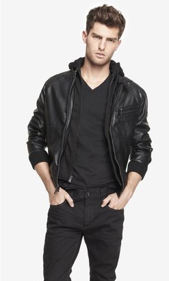 Express (Minus The) Leather Hooded System Jacket