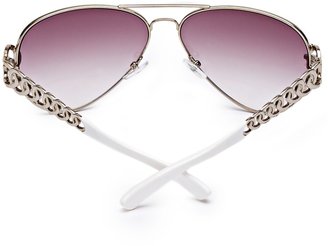 GUESS Chain-Link Aviator Sunglasses
