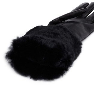 Nobrand 'Rockstud' rabbit fur leather gloves