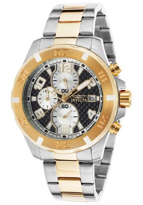 Invicta Men's Specialty Chrono Carbon Fiber Dial Two-Tone Stainless Steel Bracelet