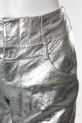 Theyskens' Theory NWT Silver Naluminum Postel Leather Pants Sz 4 $995