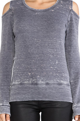 Monrow Vintage Basics Cut Out Sweatshirt