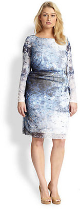 Kay Unger Kay Unger, Sizes 14-24 Printed Mesh Dress