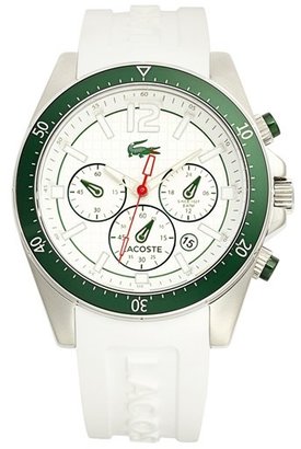 Lacoste 'Seattle' Chronograph Silicone Strap Watch, 44mm