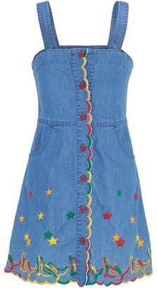 Stella McCartney Kids Chambray Dress with Embroidered Hem