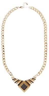 New Look Gold Square Pendant Chunky Chain Necklace