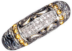 EFFY Balissima Sterling Silver and 18 Kt Yellow Gold Diamond Ring