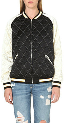 McQ Quilted silk bomber jacket