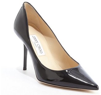 Jimmy Choo black patent leather 'Agnes' pointed toe pumps
