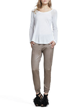 Alexis Cober Leather Track Pants