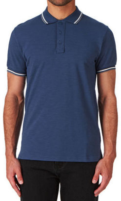 Esprit Slub Pique Tip  Mens  Polo Shirt - Shadow Blue