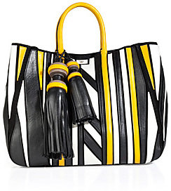Anya Hindmarch aneled Leather Crazy Maxi Belvedere Shopper Tote in Chalk