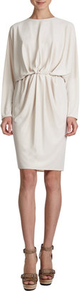 Lanvin Dolman-Sleeve Elastic Waist Dress