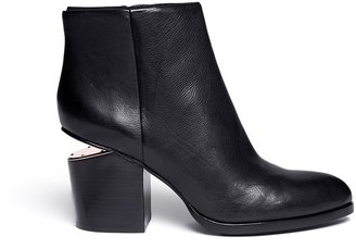 'Gabi' cutout heel leather ankle boots