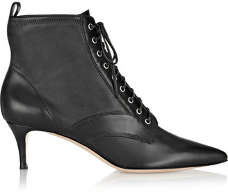 Gianvito Rossi Stretch-paneled leather ankle boots