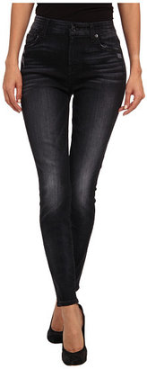 7 For All Mankind High Waist Ankle Skinny in Slim Illusion Storm Black