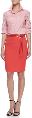 Halston Fitted Ponte Pencil Skirt