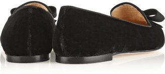 Paul Andrew Fume bow-embellished velvet slippers