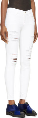 Frame Denim 31529 Frame Denim White Distressed Le Skinny de Jeanne Jeans