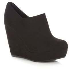 New Look Black Suedette Wedge Shoe Boots