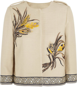 Tory Burch Kimball embroidered cotton-blend jacket