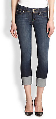 Hudson Ginny Rolled-Cuff Cropped Skinny Jeans