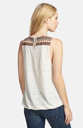 Lucky Brand Embroidered Blouson Top