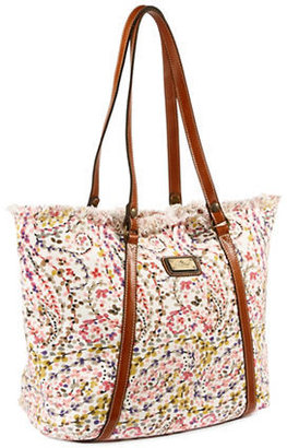 PATRICIA NASH Canvas Tote with Leather Trim - SPRING BUD