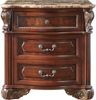 Rooms To Go Southampton Walnut Marble Top Nightstand