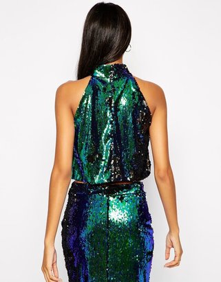 TFNC Sequin Top With High Neck