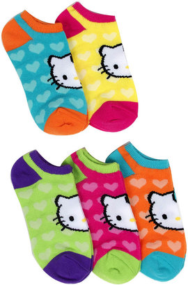 Hello Kitty 5-pk. Hearts No-Show Socks - Girls
