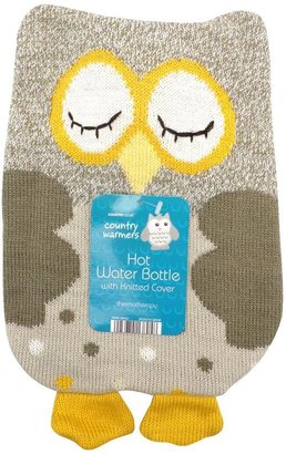 Owl Standard Hot Water Bottle - Ochre
