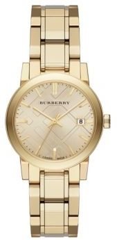 Burberry City Goldtone Stainless Steel Bracelet Watch/34MM