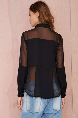 Nasty Gal Close To You Button Up Blouse