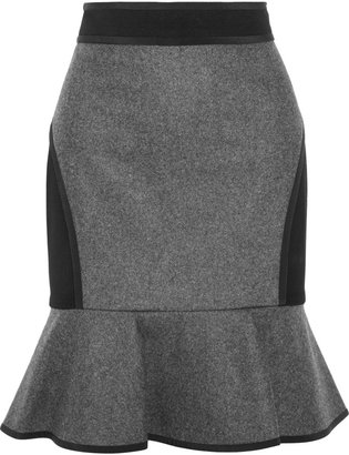 DKNY Fluted wool-blend skirt