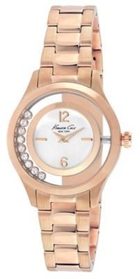 Kenneth Cole Ladies white dial rose gold bracelet