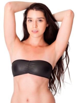 American Apparel RSAC304 Shiny Ruched Front Tube Bra