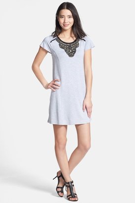 Kensie Embellished French Terry Shift Dress