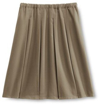 Lands' End Women's Solid Box Pleat Skirt Above Knee