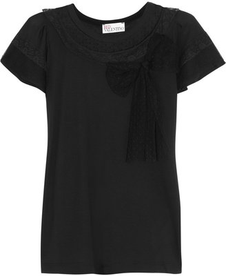RED Valentino Lace-appliquéd modal-jersey top