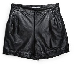 MANGO High-waist leather shorts