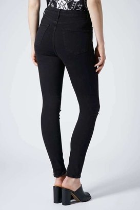Topshop Tall moto black ripped jamie jeans