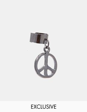 ASOS Designsix Peace Ear Cuff Exclusive To Silver