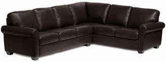 Asstd National Brand Leather Possibilities Roll-Arm 2-pc. Right-Arm Corner Sectional