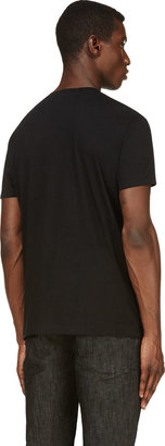 Alexander McQueen Black Embroidered Zipper Skull T-Shirt
