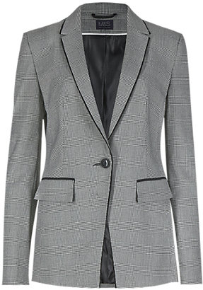 Marks and Spencer M&s Collection ButtonsafeTM Prince of Wales 1 Button Checked Blazer