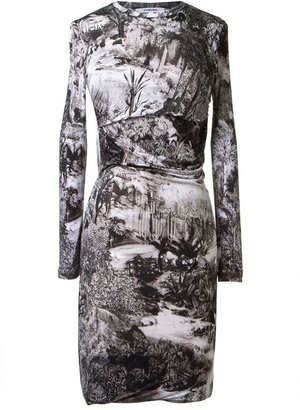 Carven botanical print fitted dress