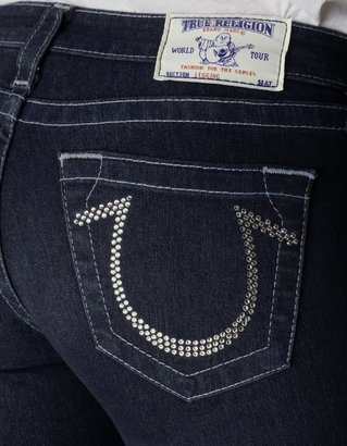 True Religion Hand Picked Legging Clear Crystal Logo Womens Jean